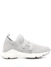 Tod's Kate Knitted Lace Detail Sneakers In Gray