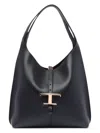 Tod's Black Handbag With Distinctive Logo In B999