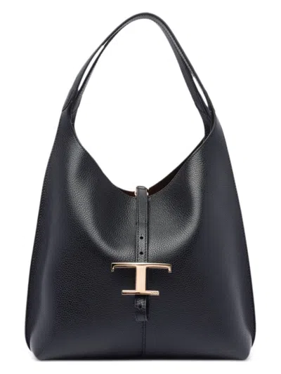 Tod's Women's Small T Timeless Grained Leather Shoulder Bag In B999