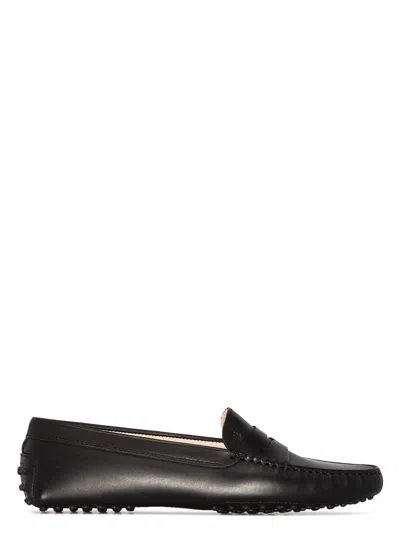 TOD'S WOMEN'S SMOOTH LEATHER RUBBER DRIVING SHOES