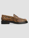 Tod's Python Embossed Penny Loafer In Brown