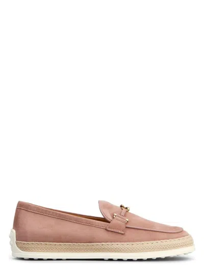Tod's Women's Suede Leather Loafers In Brown