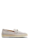 Tod's Leather Loafers In Light Grey
