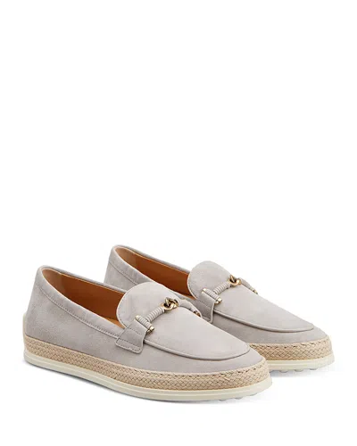 TOD'S WOMEN'S SUEDE LOAFER FLATS