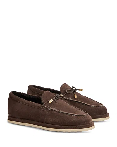 Tod's Women's Suede Shearling Lined Loafers In Brown