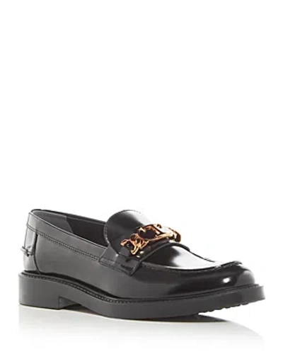 Tod's Women's T Chain Moc Toe Loafers In Black