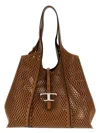 Tod's Women's Shopping Bag T Timeless Medium Perforated In Buff