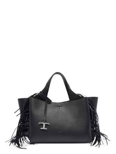 Tod's Women's T Timeless Mini Leather Tote Bag In Black