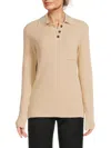 Tod's Women's Waffle-knit Polo Shirt In Sand