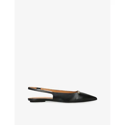 Tod's Womens Black Barretta Leather Slingback Flats Eur 39 / 6 Uk