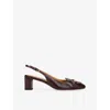 Tod's Chunky Heel Buckle Square Toe Pumps In Brown