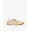 Tod's T-marathon Patent-leather And Suede Sneakers In Neutral
