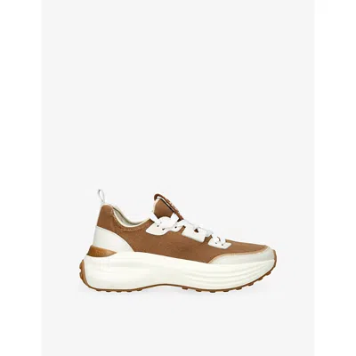 Tod's Womens Camel/comb Sportiva 81l Stretch-knit Trainers Eur 38/5 Uk In Multi