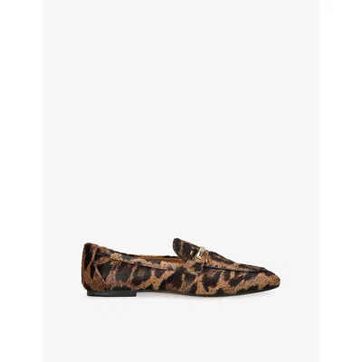 TOD'S WOMENS DK.BRN COM BARRETTA LEOPARD CALF-HAIR LOAFERS EUR 41 / 8 UK