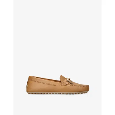Tod's Womens Tan City Gommino Leather Driving Shoes Eur 38.5 / 5.5 Uk In Brown