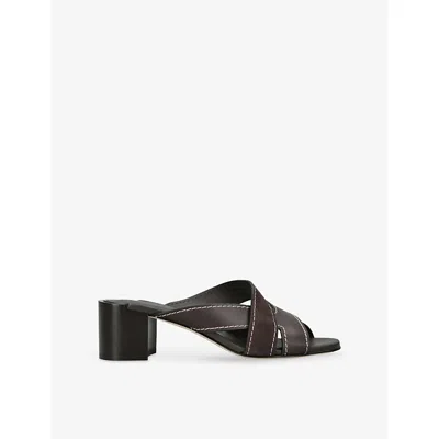 Tod's T-shaped Band Crossing Smooth Leather And Suede Sandals In Multi