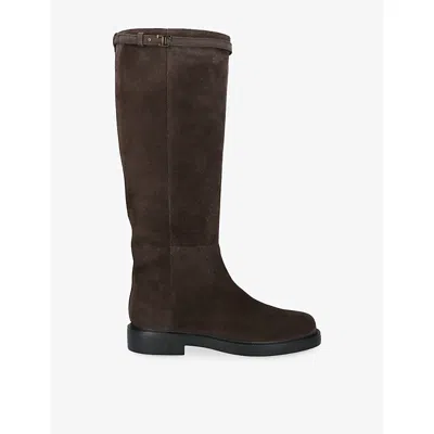 Tod's Womens Brown Gomma Suede Knee-high Boots Eur 39.5 / 6.5 Uk