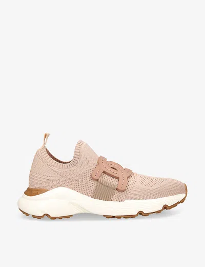 Tod's Womens Tan Comb Sport Run 54c Calzino Logo-embellished Mesh Low-top Trainers Eur 38/5 Uk In Beige_rosato