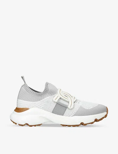 Tod's Womens White Sport Run 54c Calzino Logo-embellished Mesh Low-top Trainers