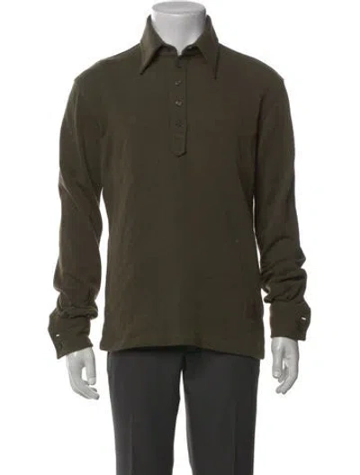 Pre-owned Tod's Wool Collar Polo Shirt In Green