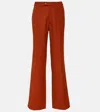 Tod's Wool Crêpe Wide-leg Pants In Red