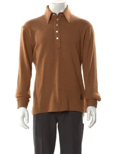 Pre-owned Tod's Wool Crew Neck Polo Shirt In Brown