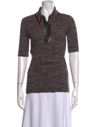 Pre-owned Tod's Wool Striped Sweater In Brown
