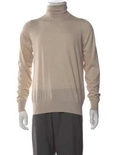 Pre-owned Tod's Wool Turtleneck Pullover In Neutral