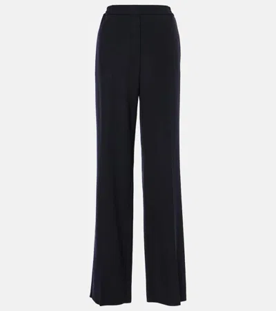 Tod's Wool Wide-leg Pants In Blue