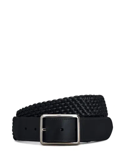 Tod's Woven Buckled Belt In Black