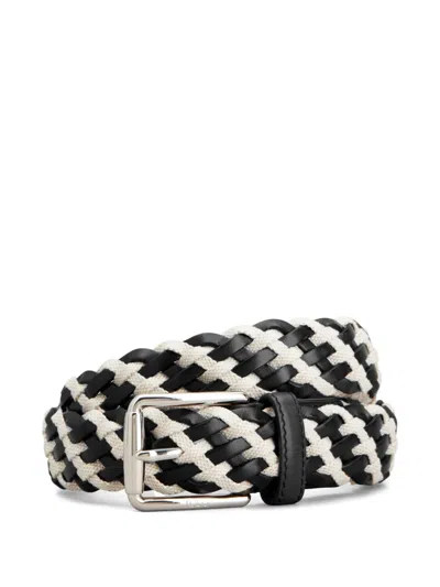 Tod's Woven-design Buckle Belt In Black