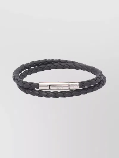 Tod's Woven Double Wrap Braided Bracelets In Grey