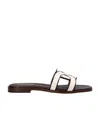 Tod's Logo Strap Slide Sandals In Black