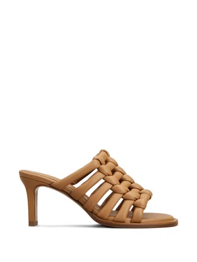 Tod's Woven Heeled Sandals In Brown