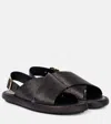 Tod's Woven Leather-trimmed Sandals In Black
