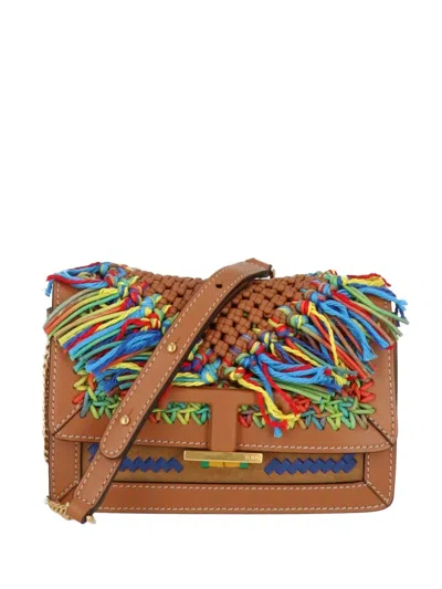 Tod's Woven Shoulder Bag In Brown