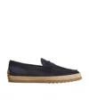 Tod's Woven-trim Penny Loafers In Black