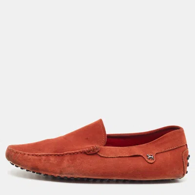 Pre-owned Tod's X For Ferrari Size 44.5 Brown Suede Loafers