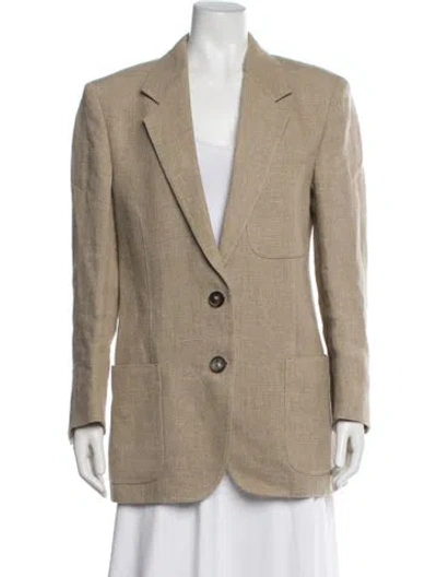 Pre-owned Tod's X Net-a-porter Linen Blazer In Neutrals