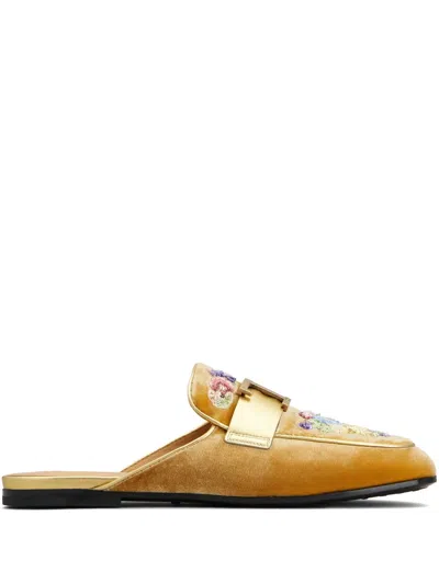 Tod's X Rahul Mishra T Timeless Mules In Neutrals