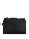 Tod's Strap Wallet With Metal Hardware And Textured Finish In Black  