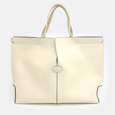 Pre-owned Tod's Yellow Leather Medium Di Back Folio Bag