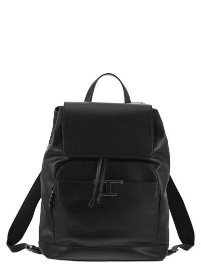 Tod's Zaino T Timeless In Pelle Medio In Black