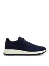 Tod's Low Top Sneakers With Rubber Sole And Suede Finish In Blue