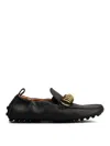 Tod's Leather Loafers Gold-tone Detail In Black