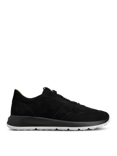 Tod's Suede Sneakers Low Profile Rubber Sole In Black