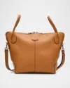 Tod's Zip Calf Leather Bucket Shoulder Bag In Cuoio