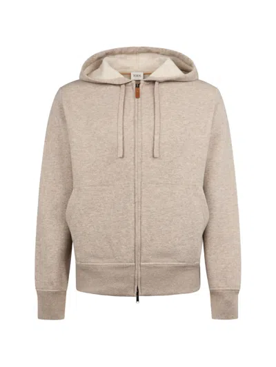 Tod's Zip-fastening Hoodie In Brown