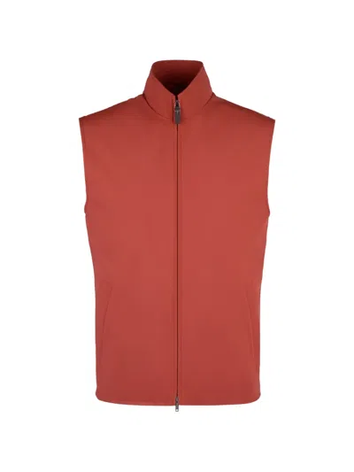 Tod's Zip-fastening Lightweight Vest In Orange
