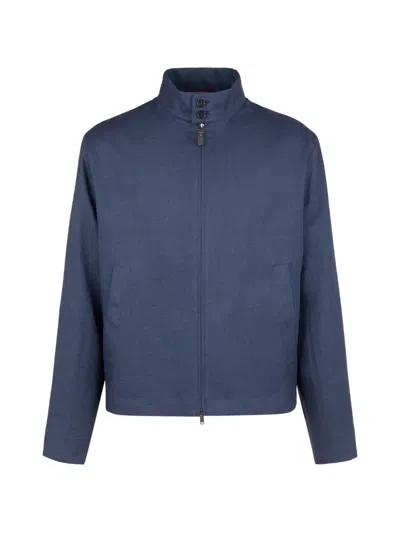 Tod's Jacket In Linen In Blue